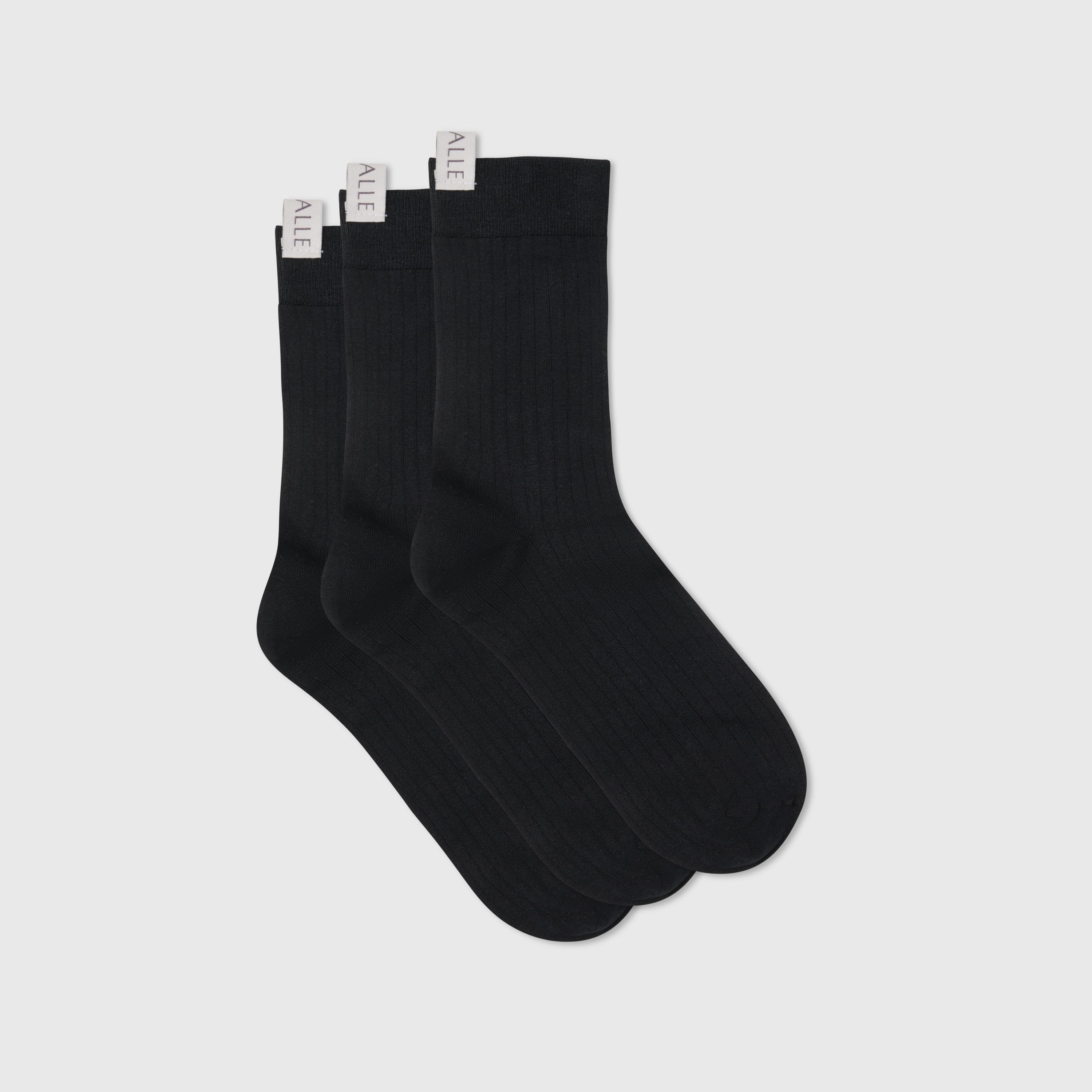 3-Pack Silk Ribbed Socks